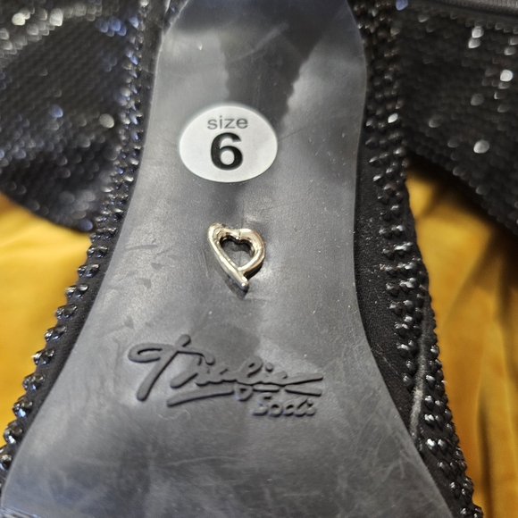 Thalia Sodi Black Rhinestone Heeled Boots - Picture 4 of 5